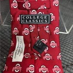 College Classics Scarlet The Ohio State University Block O Logo Silk Tie